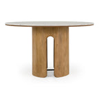 Zorhan - Modern White Marble + Mango Round Dining Table