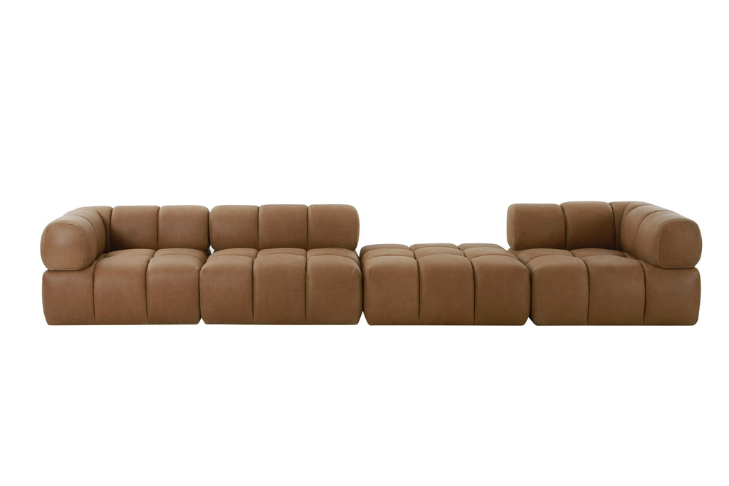Everest - Modern Brown Leather Ottoman