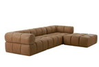 Everest - Modern Brown Leather Modular Armless Sectional Seat