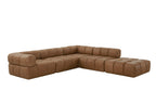 Everest - Modern Brown Leather Modular Corner Sectional Seat